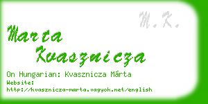 marta kvasznicza business card